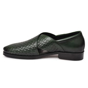 Men's Genuine Leather Unique Design Green Color Peshawari Sandals Shoes - Feetique Footwea